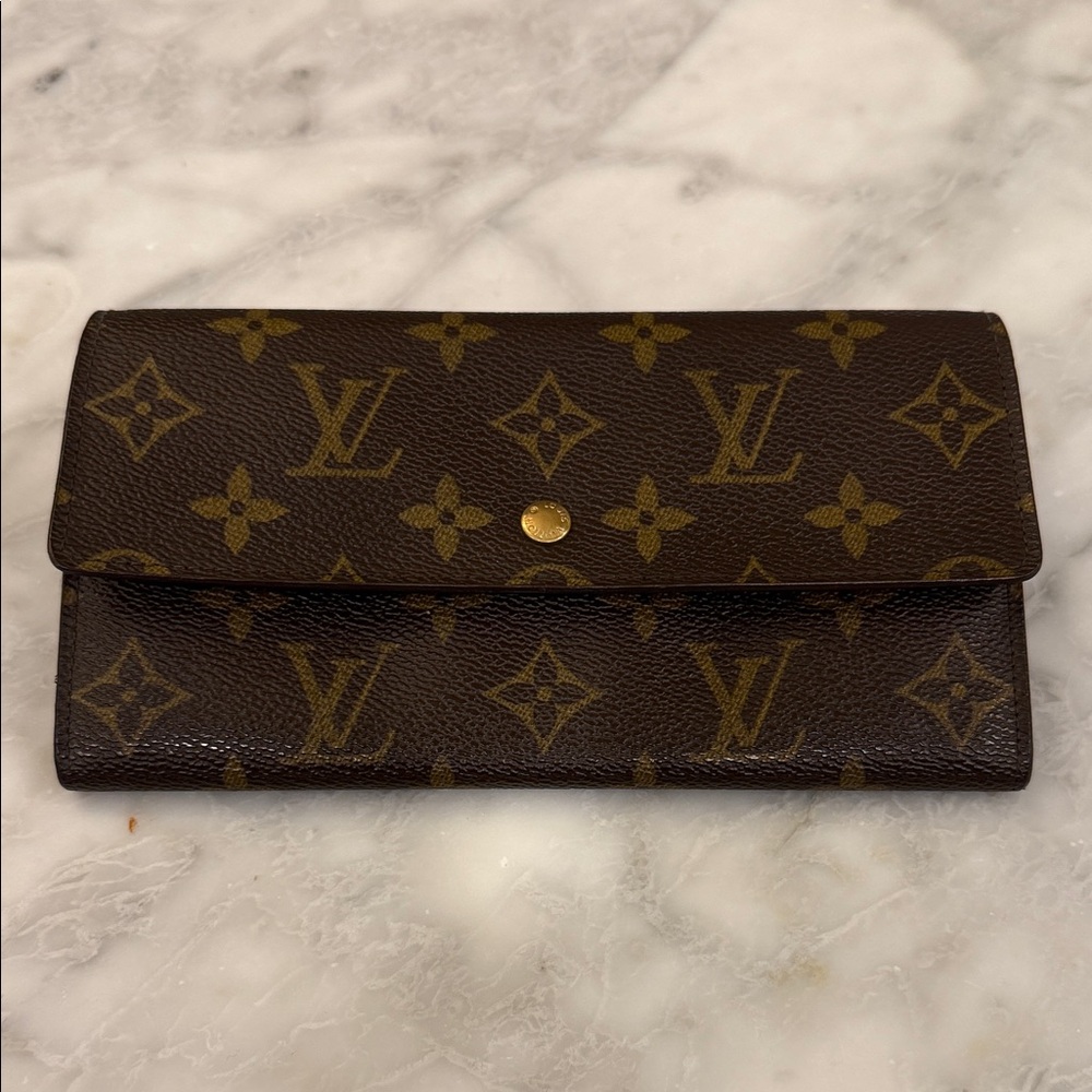 Louis Vuitton Monogram Canvas Brown Snap Wallet
